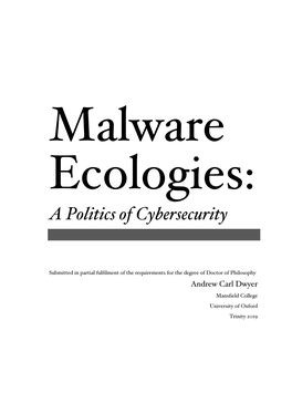 A Politics of Cybersecurity