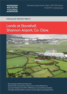 Lands at Stonehall, Shannon Airport, Co. Clare