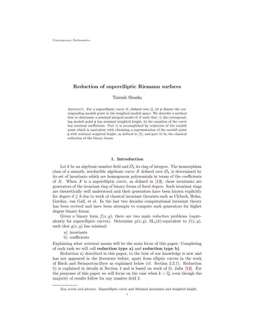 Reduction of Superelliptic Riemann Surfaces