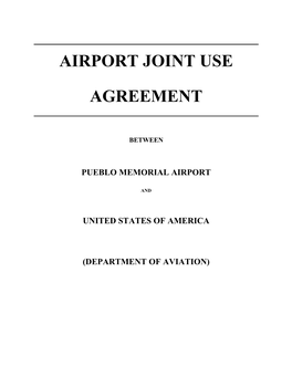 Airport Joint Use Agreement