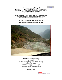 Government of Nepal Ministry of Physical Planning and Works Department of Roads