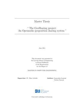 Master Thesis “ the Geosharing Project: an Openmoko Geoposition