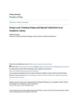 Creating Unique and Special Collections in an Academic Library