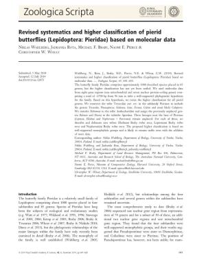 Revised Systematics and Higher Classification of Pierid Butterflies