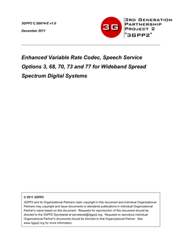 Enhanced Vairable Rate Codec, Speech Service Options 3, 68, 70