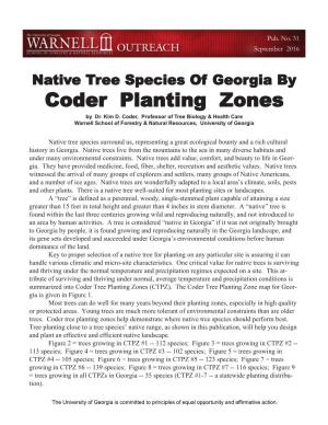 Native Tree Species of Georgia by Coder Planting Zones 2016