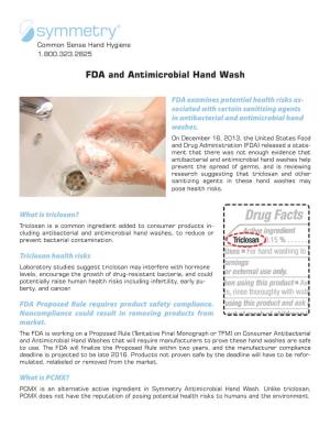 FDA and Antimicrobial Hand Wash