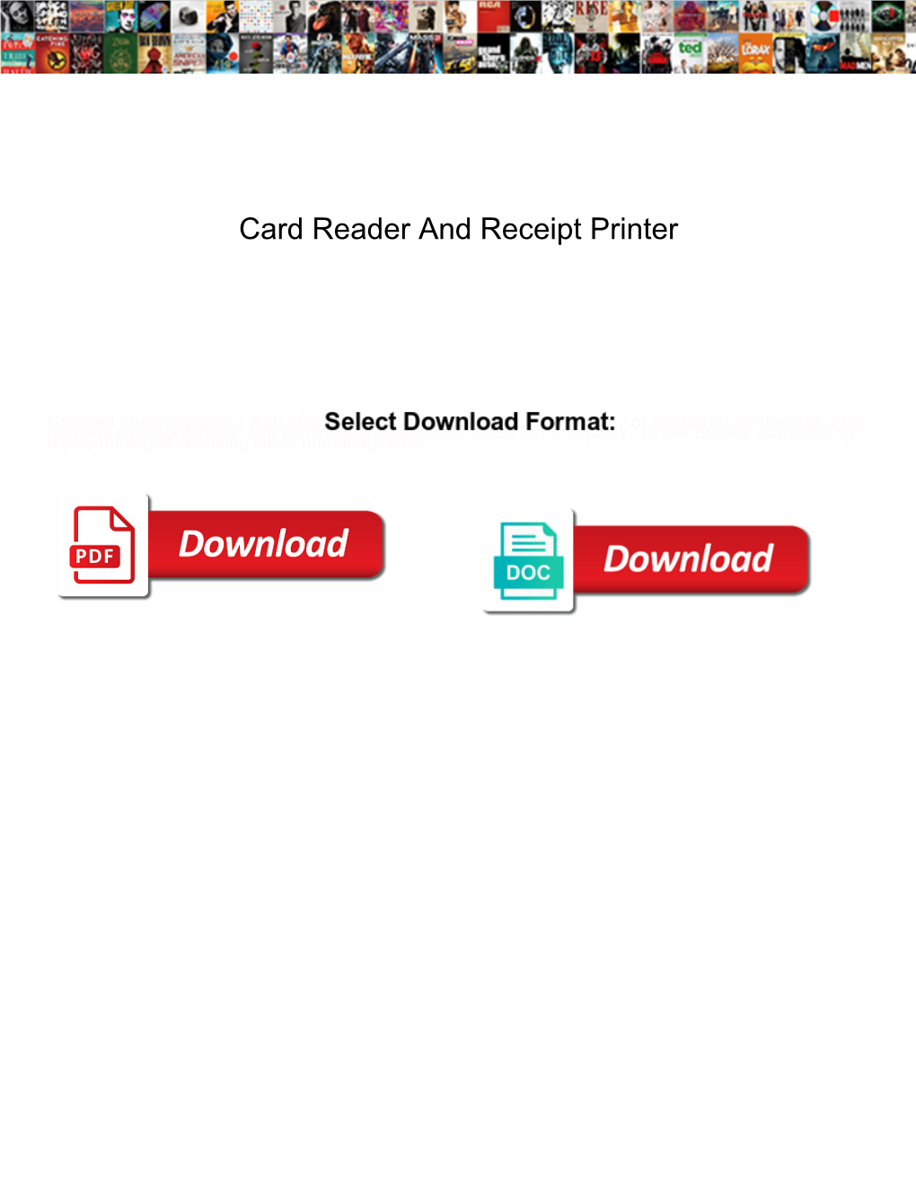 Card Reader and Receipt Printer