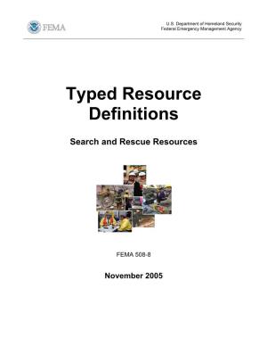 Search and Rescue Resources