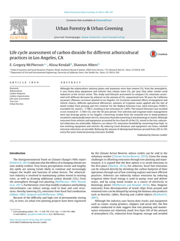 Life Cycle Assessment of Carbon Dioxide for Different Arboricultural