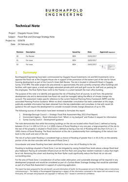 Claygate House, Esher Subject Flood Risk and Drainage Strategy Note Project No 035678 Date 24 February 2017