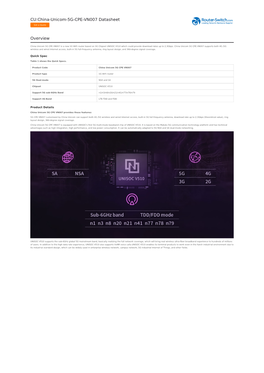 CU:China-Unicom-5G-CPE-VN007 Datasheet