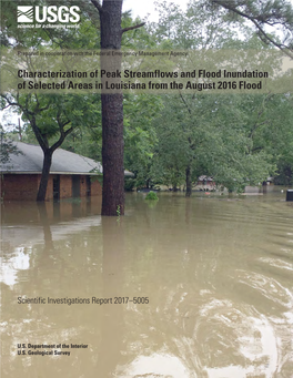 Characterization of Peak Streamflows and Flood Inundation of Selected Areas in Louisiana from the August 2016 Flood