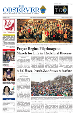 At D.C. March, Crowds Show Passion to Continue by CAROL ZIMMER MANN Catholic News Service WASHINGTON—Partici- Pants at the Annual March for Life in Washington Jan