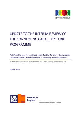 Update to the Interim Review of the Connecting Capability Fund Programme