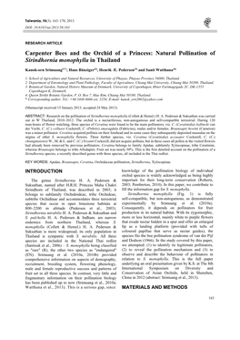 Natural Pollination of Sirindhornia Monophylla in Thailand