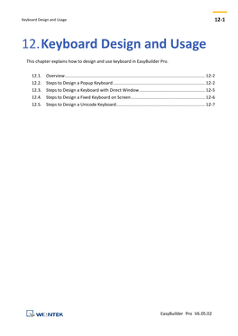 Keyboard Design and Usage 12-1