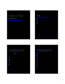 Introduction to 3D Game Development