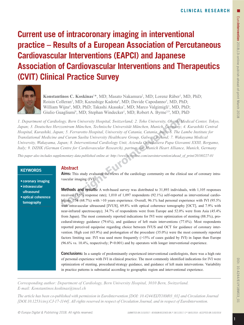 Current Use of Intracoronary Imaging in Interventional Practice