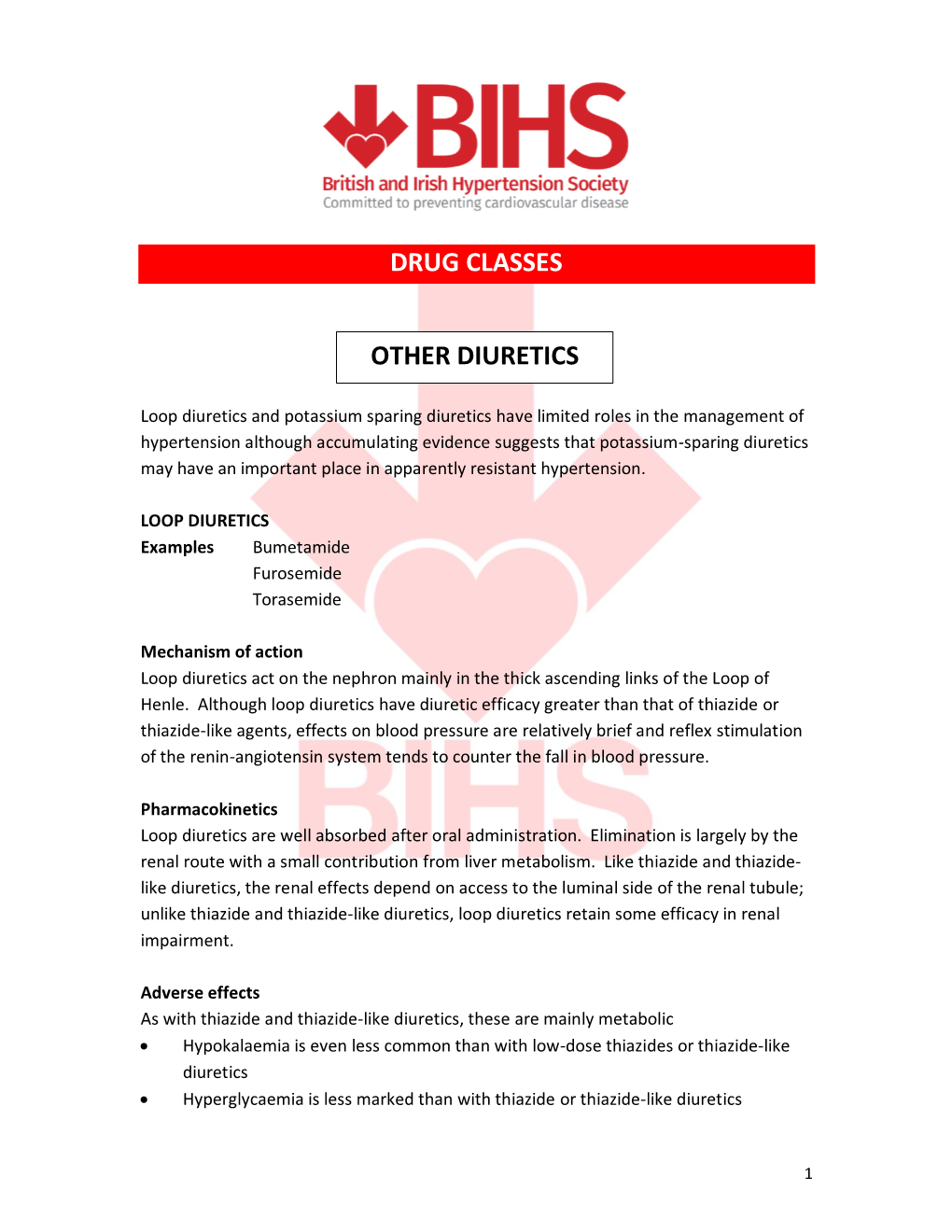 Drug Classes Other Diuretics