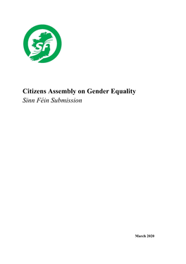 Citizens Assembly on Gender Equality Sinn Féin Submission