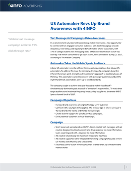 US Automaker Revs up Brand Awareness with 4INFO