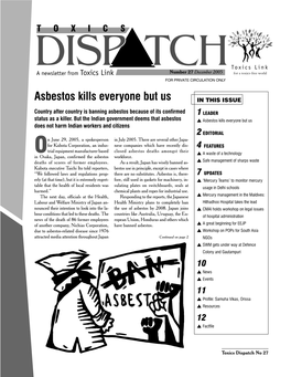 Toxics Dispatch No : 27
