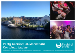 Party Services at Macdonald Compleat Angler