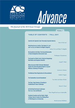 Advance Advance the Journal of the ACS Issue Groups