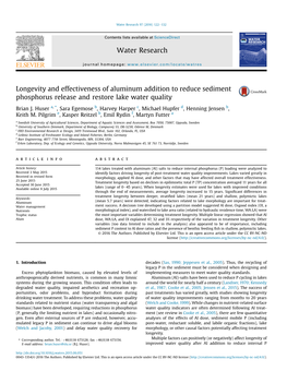 Longevity and Effectiveness of Aluminum Addition to Reduce Sediment Phosphorus Release and Restore Lake Water Quality