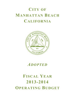 City of Manhattan Beach California Adopted Fiscal
