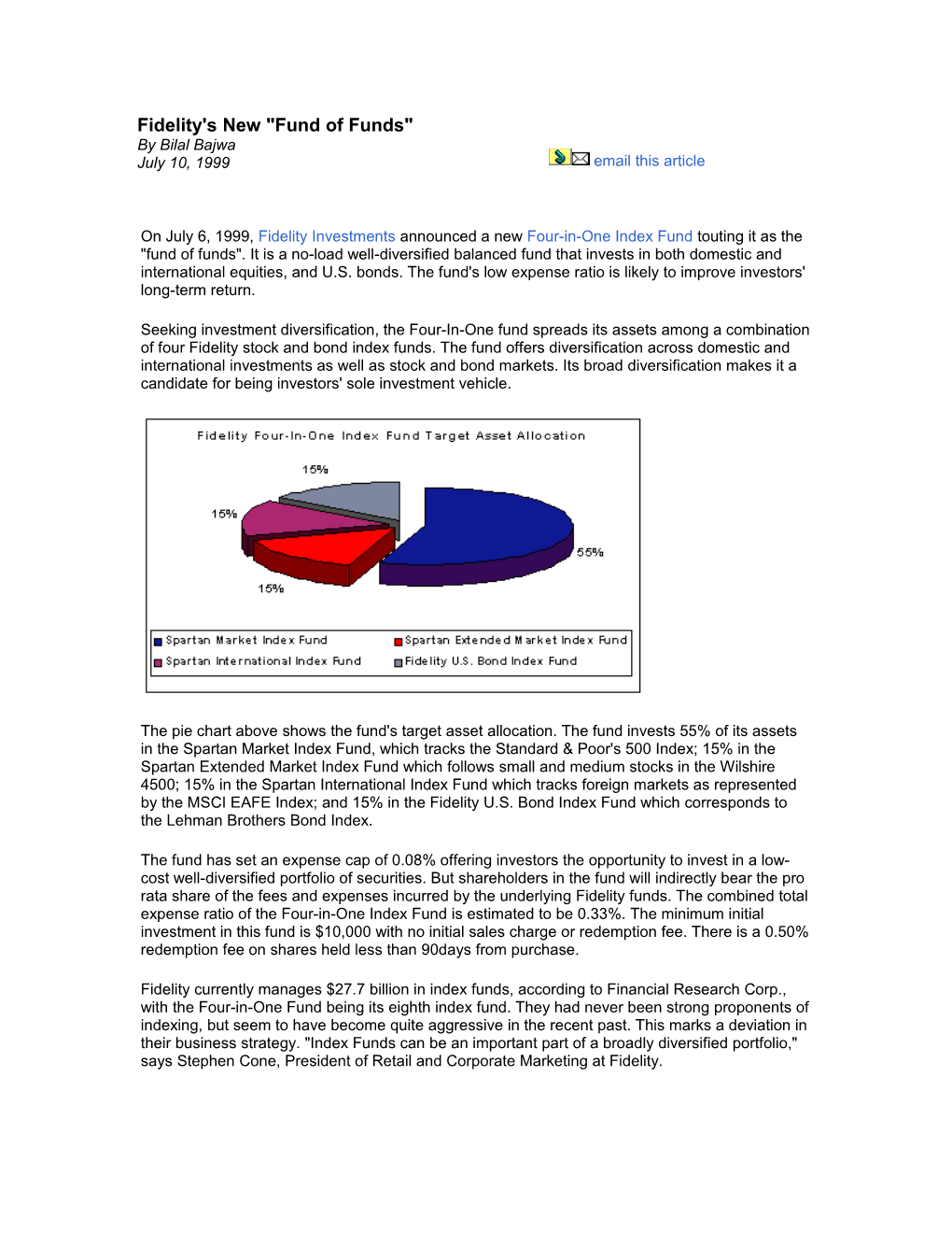 Fidelity's New Fund of Funds by Bilal Bajwa July 10, 1999