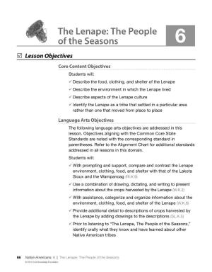 The Lenape: the People of the Seasons © 2013 Core Knowledge Foundation Core Vocabulary Burrows, N