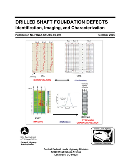 DRILLED SHAFT FOUNDATION DEFECTS Identification, Imaging, and Characterization