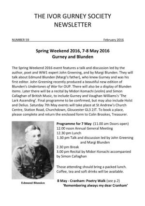The Ivor Gurney Society Newsletter