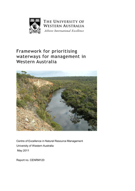 Framework for Prioritising Waterways for Management in Western Australia