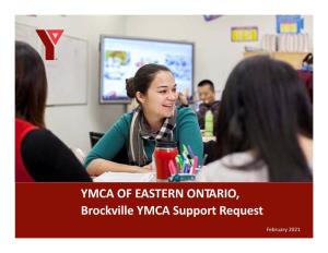 YMCA of EASTERN ONTARIO, Brockville YMCA Support Request