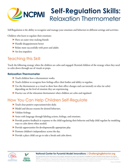 Self-Regulation Skills: Relaxation Thermometer