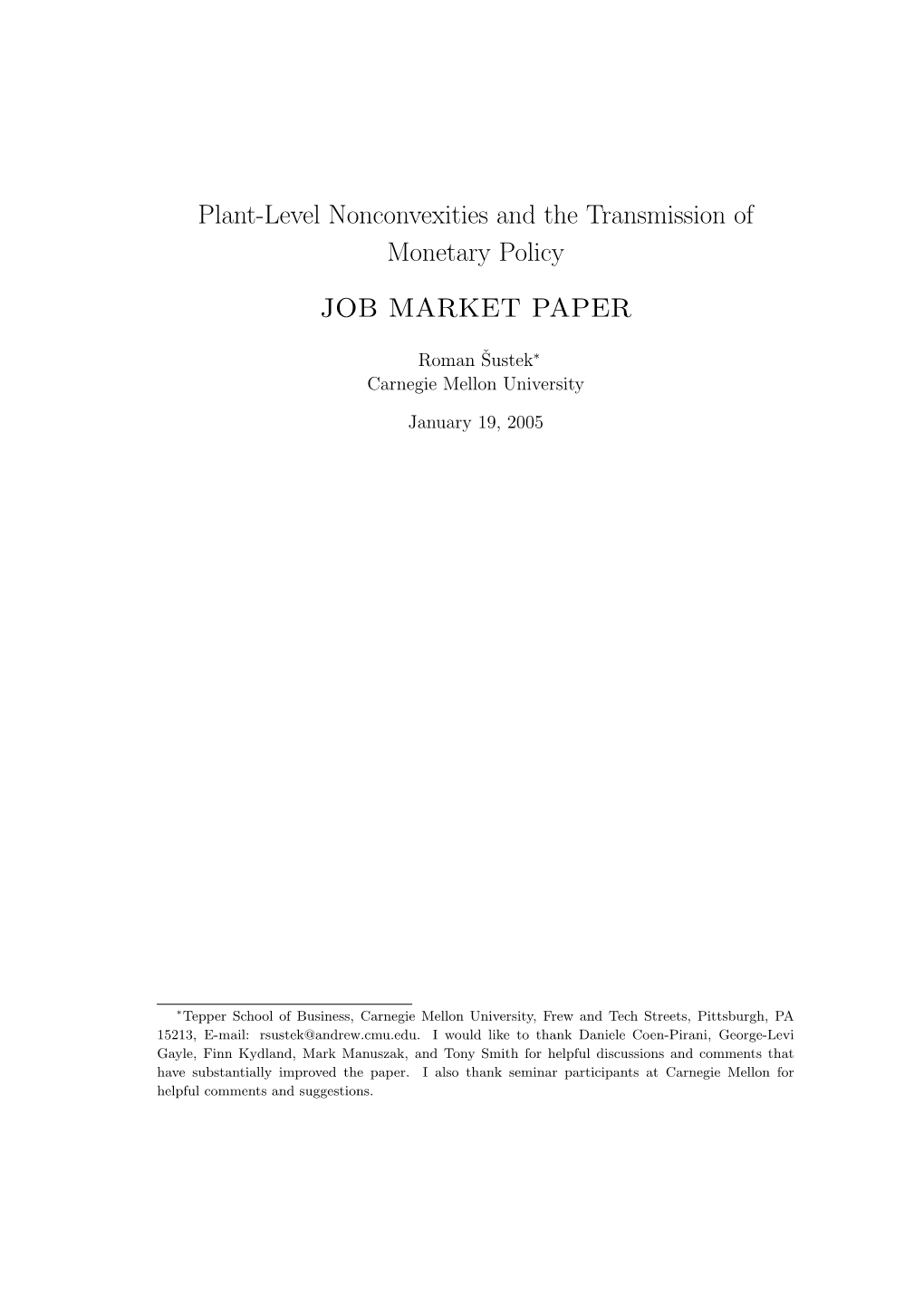 Plant-Level Nonconvexities and the Transmission of Monetary Policy