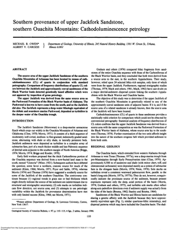Southern Provenance of Upper Jackfork Sandstone, Southern Ouachita Mountains: Cathodoluminescence Petrology