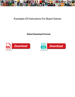 Examples of Instructions for Board Games Scaling