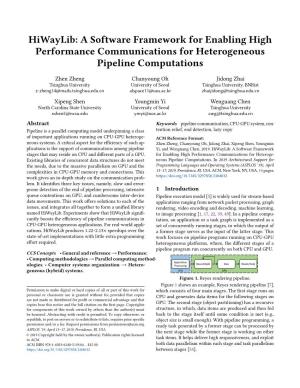 A Software Framework for Enabling High Performance Communications for Heterogeneous Pipeline Computations