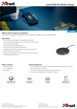 Lumo10 RGB Fast Wireless Charger