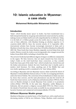 Islamic Education in Myanmar: a Case Study