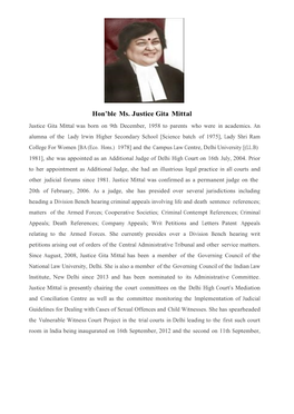 Hon'ble Ms. Justice Gita Mittal