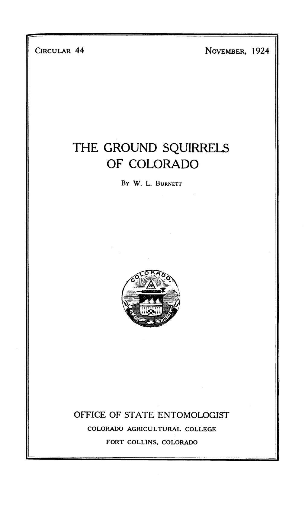 The Ground Squirrels of Colorado