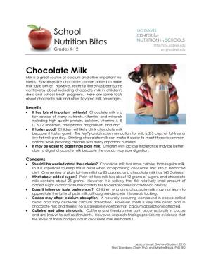 Chocolate Milk School Nutrition Bites