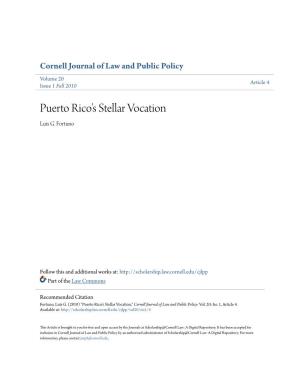 Puerto Rico's Stellar Vocation