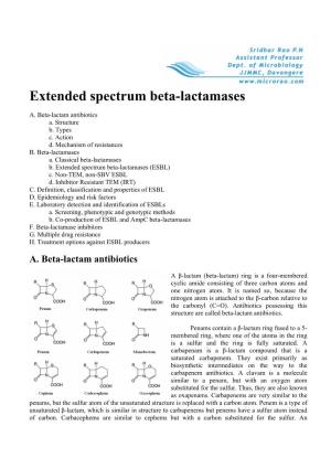 Extended Spectrum Beta-Lactamases