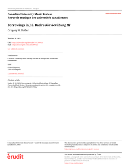 Borrowings in J.S. Bach's Klavierübung III Gregory G